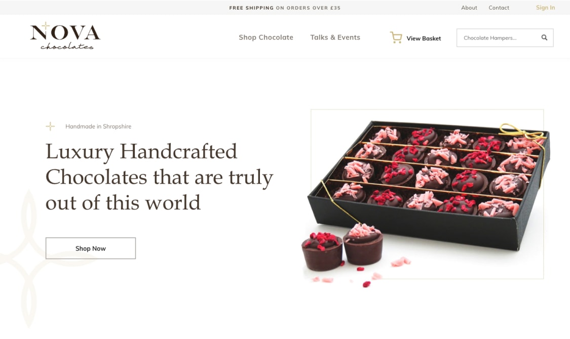 affordable nove chocolate website by procredible