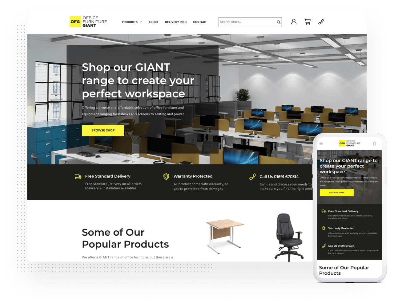 office furniture giants procredible website design