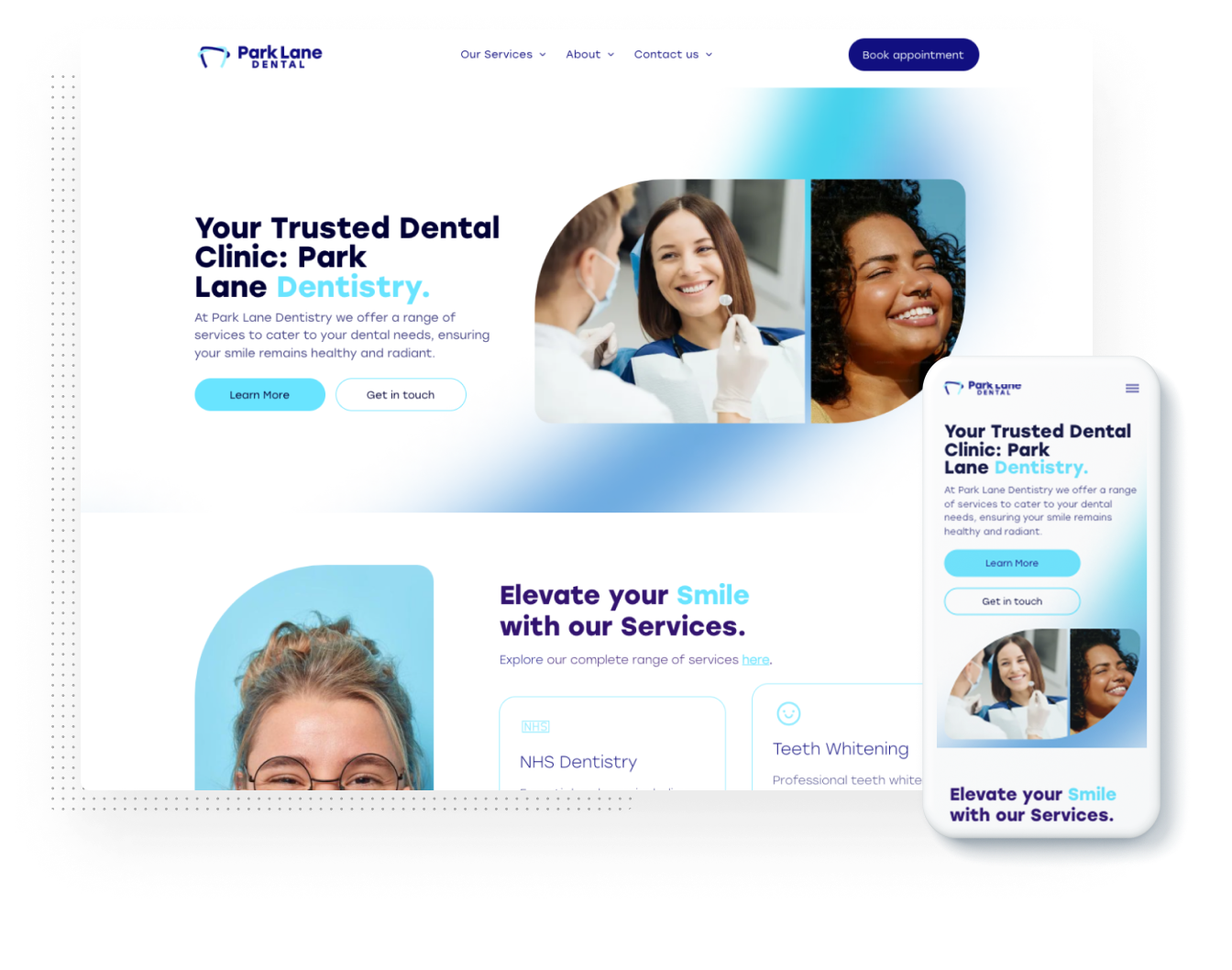 Park Lane Dental Website Mockup