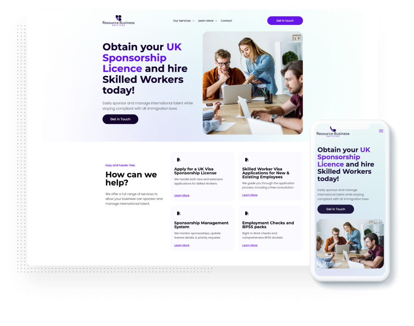 Resource Business Services Website Mockup